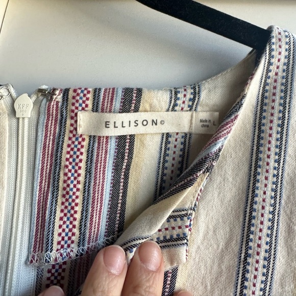 Ellison Striped V Neck Shift Dress - Picture 2 of 3